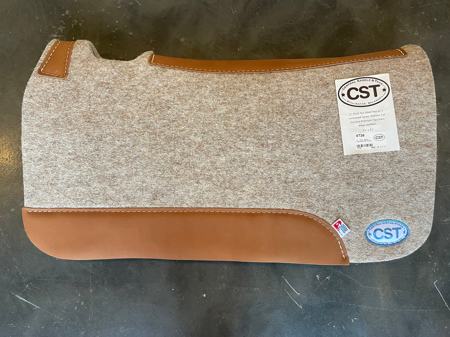 1" Thick 100% Wool Felt Saddle Pad
