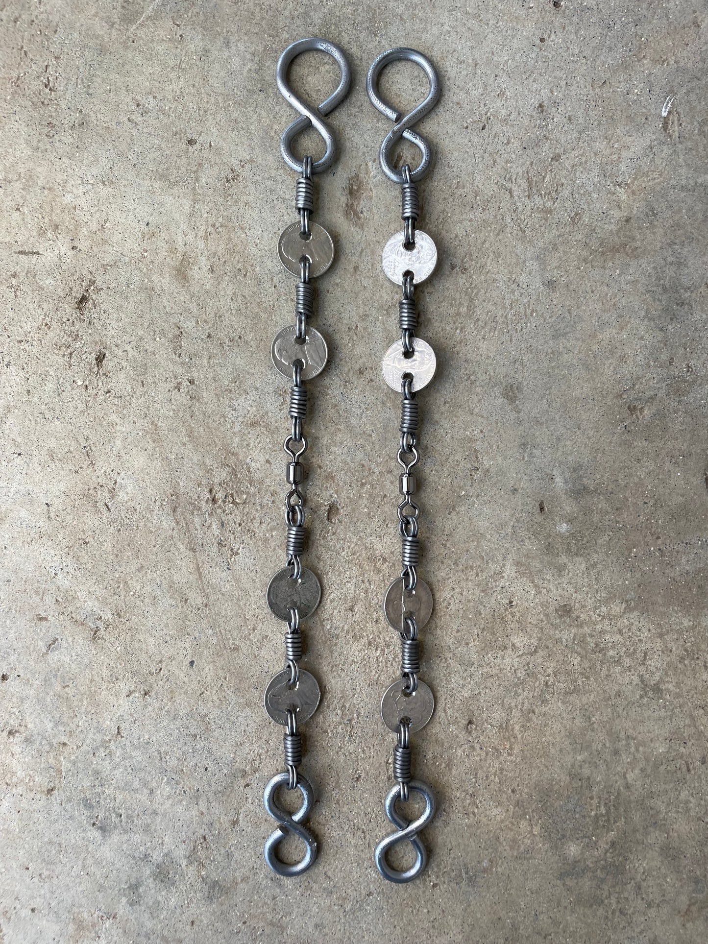 Gerald Wright Nickel Coin Rein Chains - 12"
