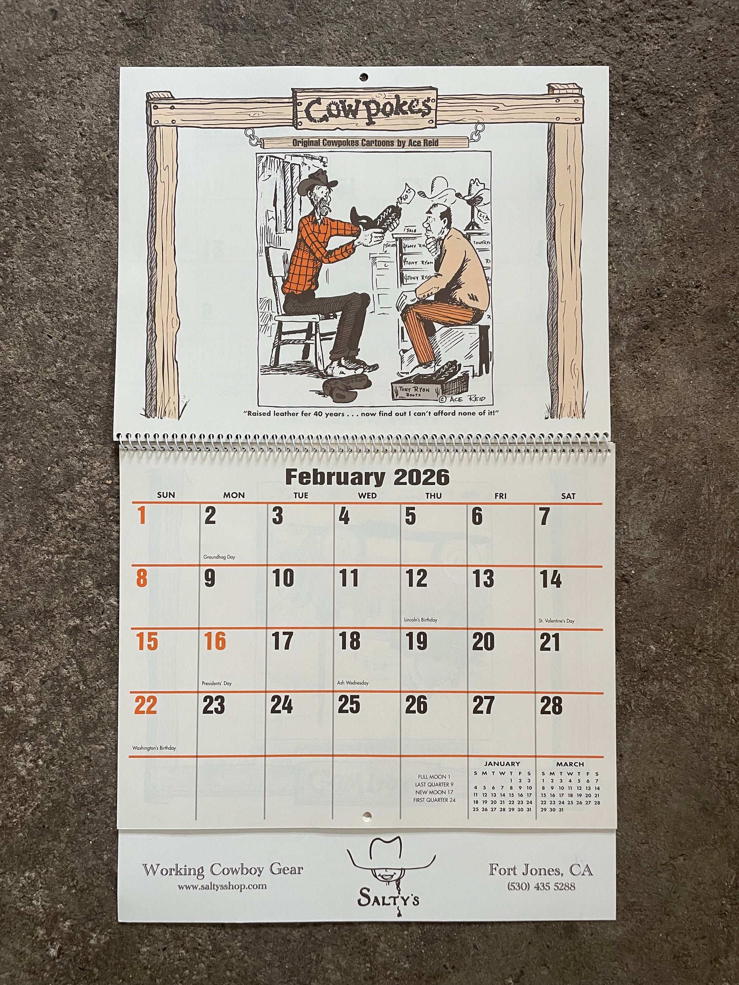 2026 Ace Reid Cowpokes Calendar