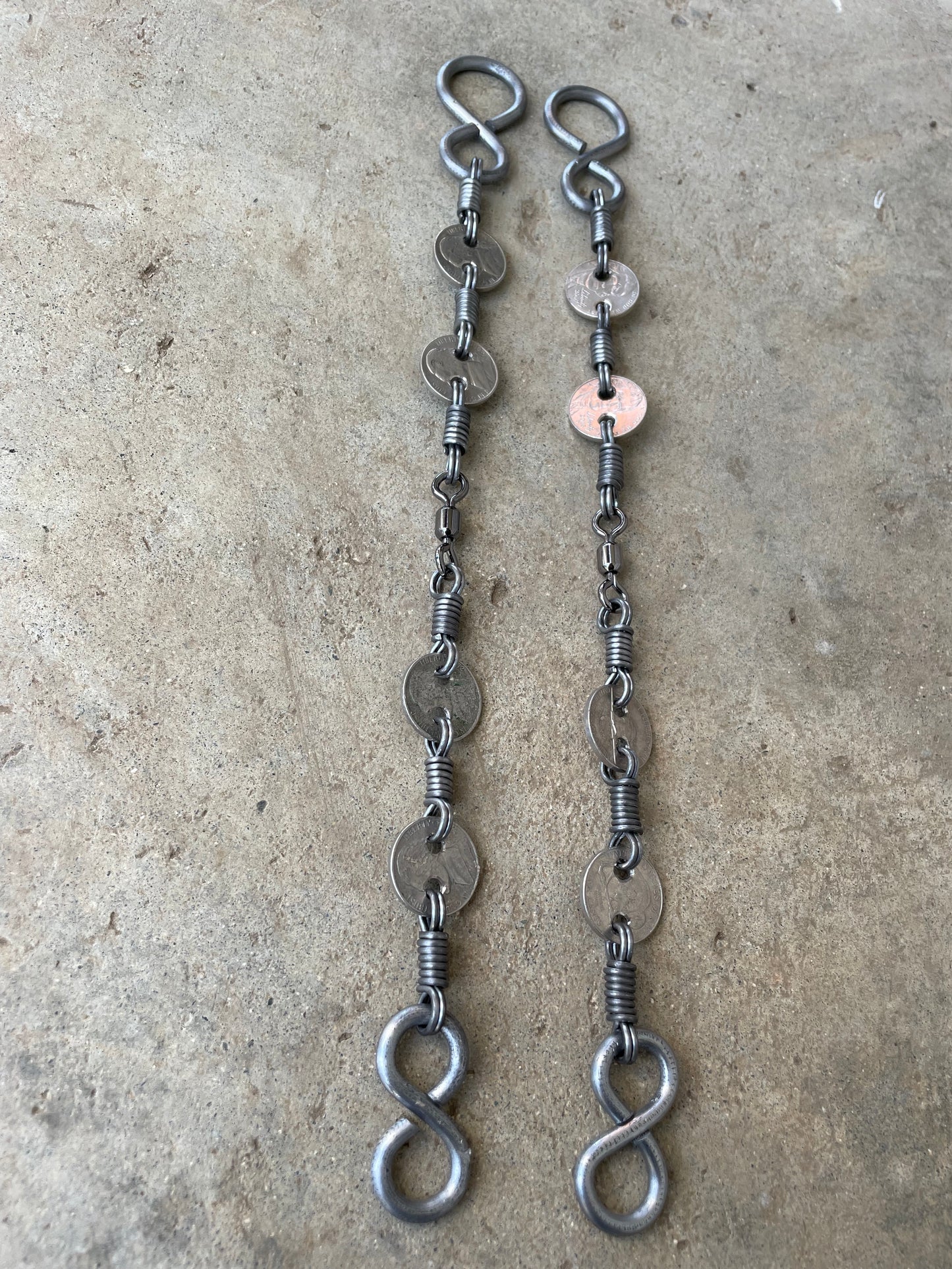 Gerald Wright Nickel Coin Rein Chains - 12"