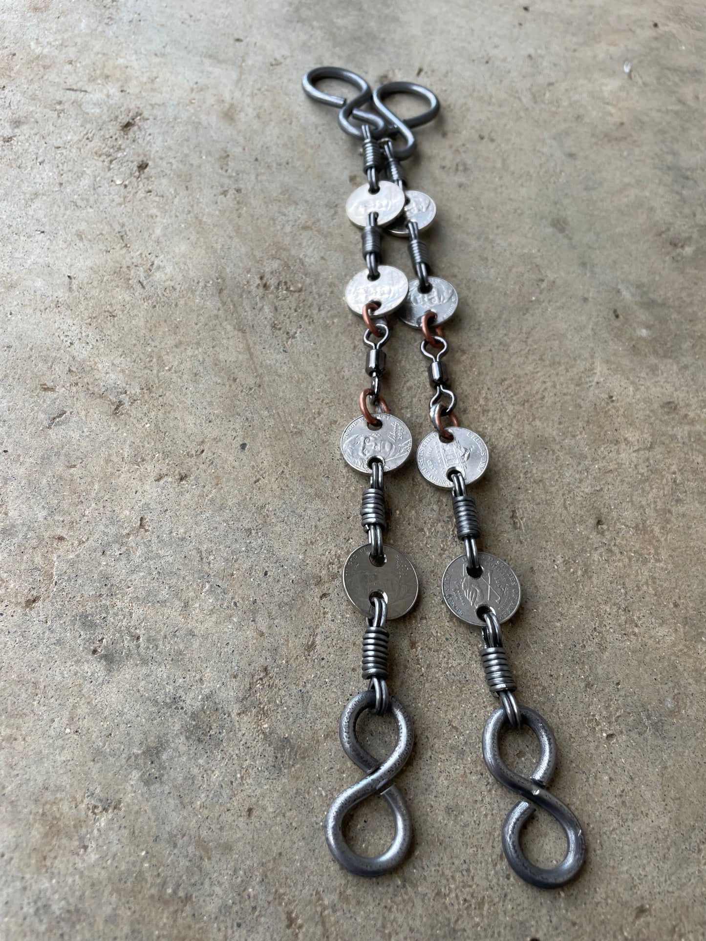 Gerald Wright Nickel Coin Rein Chains - 11"