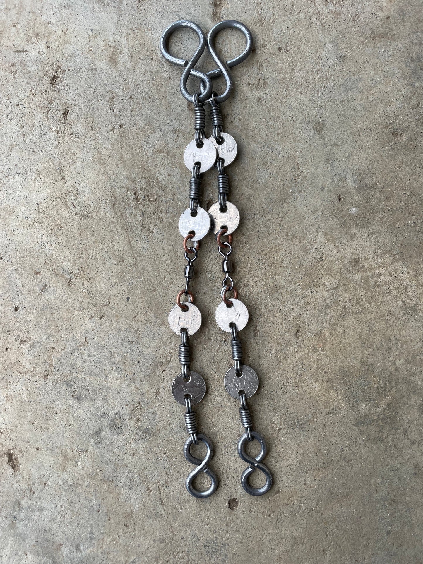 Gerald Wright Nickel Coin Rein Chains - 11"