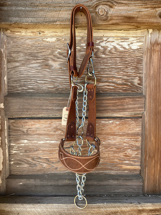 Latigo Lined Mule Draw Chain Halter